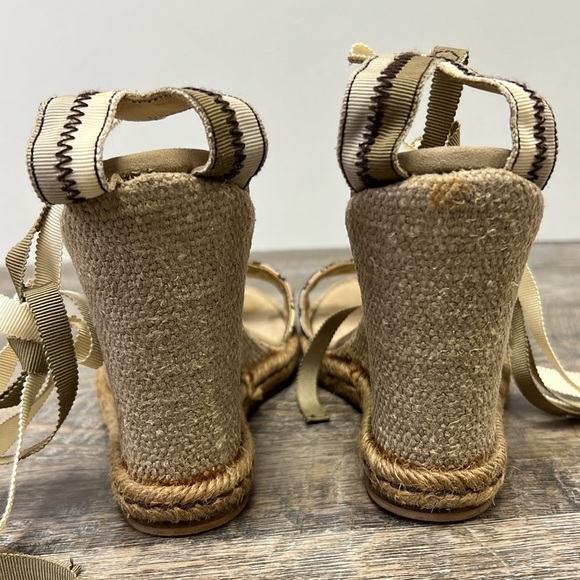 Marc Jacobs Open Toe Ankle Tie Espadrille Wedge Size Eu 40/ US 10 - Picture 4 of 13